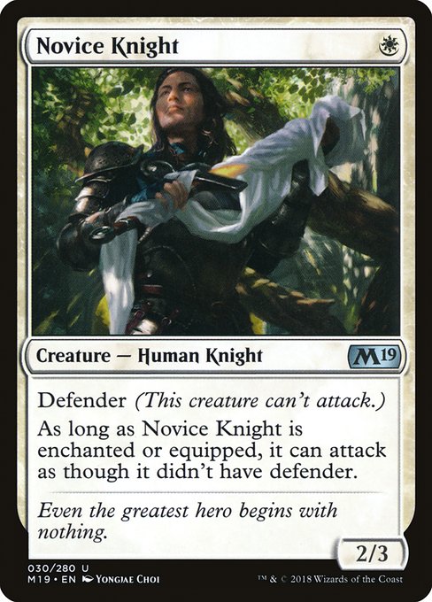 Novice Knight - Core Set 2019 Uncommon Card