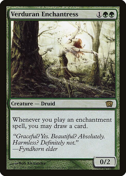 Verduran Enchantress - Eighth Edition Rare Card
