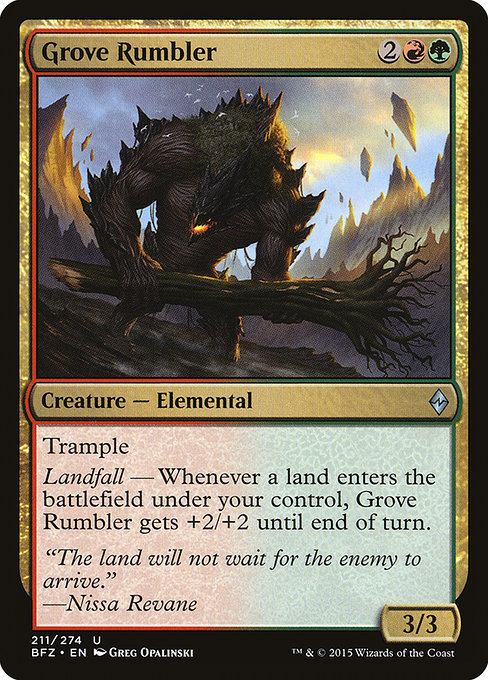 Grove Rumbler - Battle for Zendikar Uncommon Card