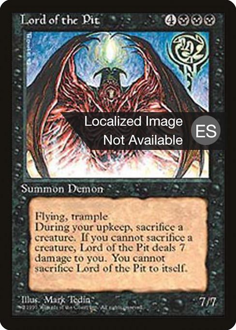 Lord of the Pit - Fourth Edition Foreign Black Border Rare Card