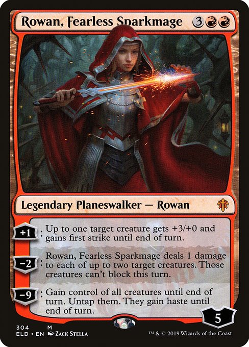 Rowan, Fearless Sparkmage - Throne of Eldraine Mythic Card