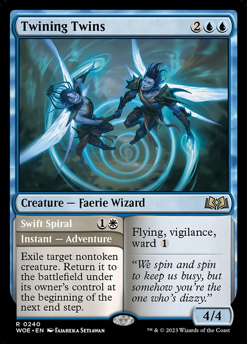 Twining Twins // Swift Spiral - Wilds of Eldraine Rare Card