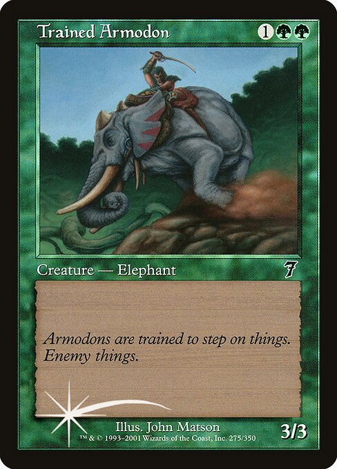 Trained Armodon - Seventh Edition Common Card