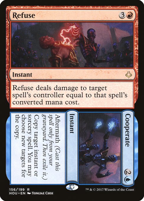 Refuse // Cooperate - Hour of Devastation Rare Card