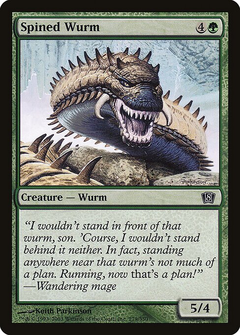 Spined Wurm - Eighth Edition Common Card