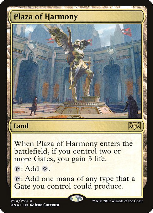 Plaza of Harmony - Ravnica Allegiance Rare Card