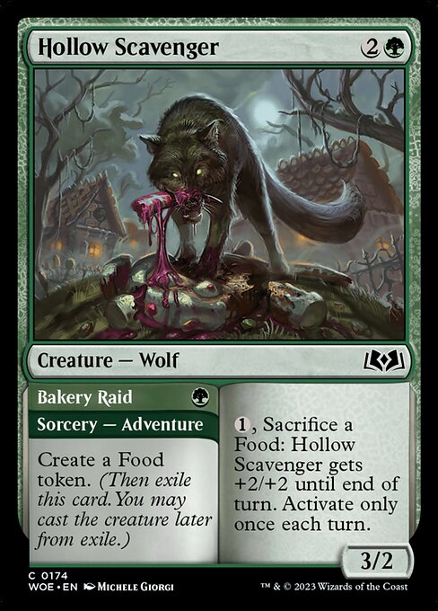 Hollow Scavenger // Bakery Raid - Wilds of Eldraine Common Card