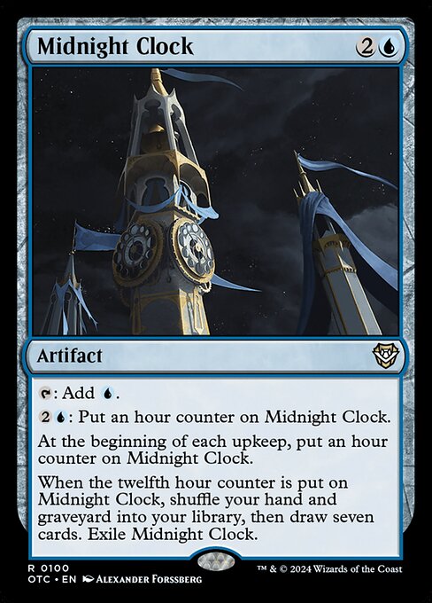 Midnight Clock - Outlaws of Thunder Junction Commander Rare Card