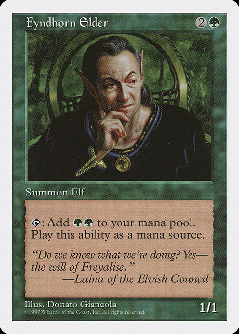 Fyndhorn Elder - Fifth Edition Uncommon Card
