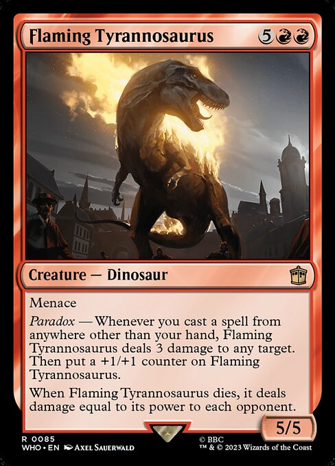 Flaming Tyrannosaurus - Doctor Who Rare Card