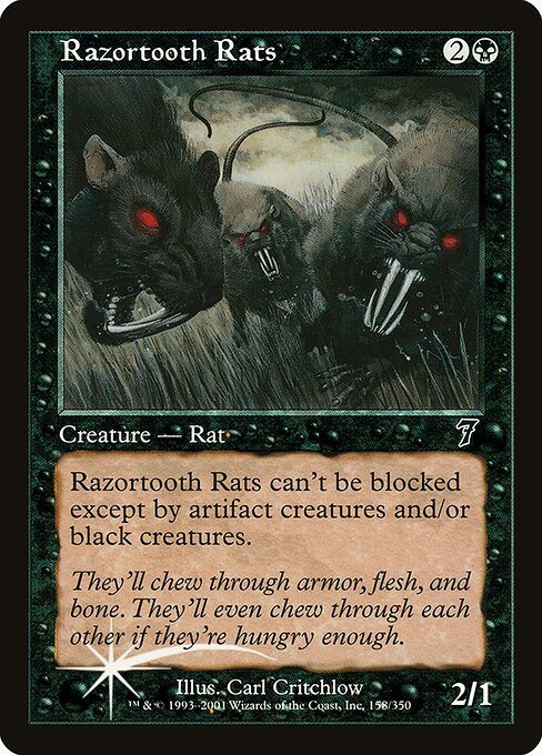 Razortooth Rats - Seventh Edition Common Card