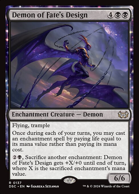 Demon of Fate's Design - Duskmourn: House of Horror Commander Rare Card