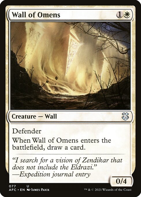 Wall of Omens - Forgotten Realms Commander Uncommon Card
