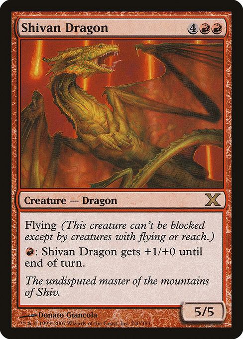 Shivan Dragon - Tenth Edition Rare Card