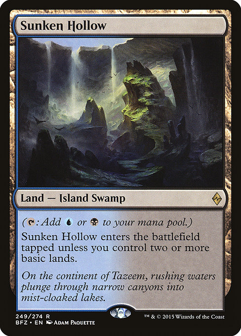 Sunken Hollow - Battle for Zendikar Rare Card