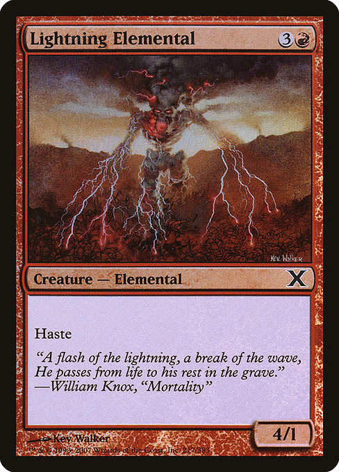 Lightning Elemental - Tenth Edition Common Card