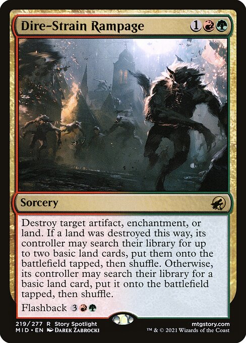 Dire-Strain Rampage - Innistrad: Midnight Hunt Rare Card