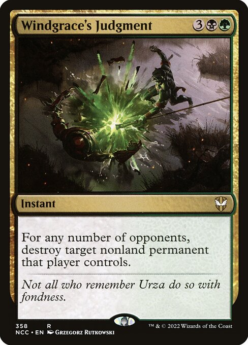 Windgrace's Judgment - New Capenna Commander Rare Card