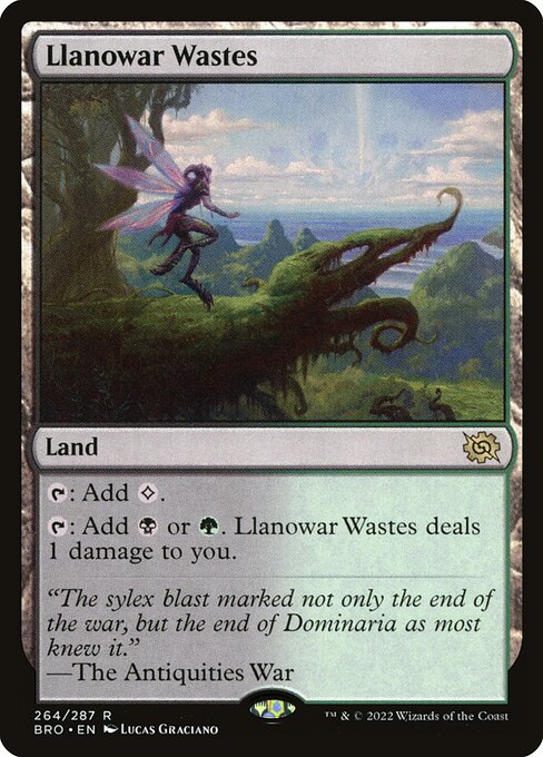 Llanowar Wastes - The Brothers' War Rare Card