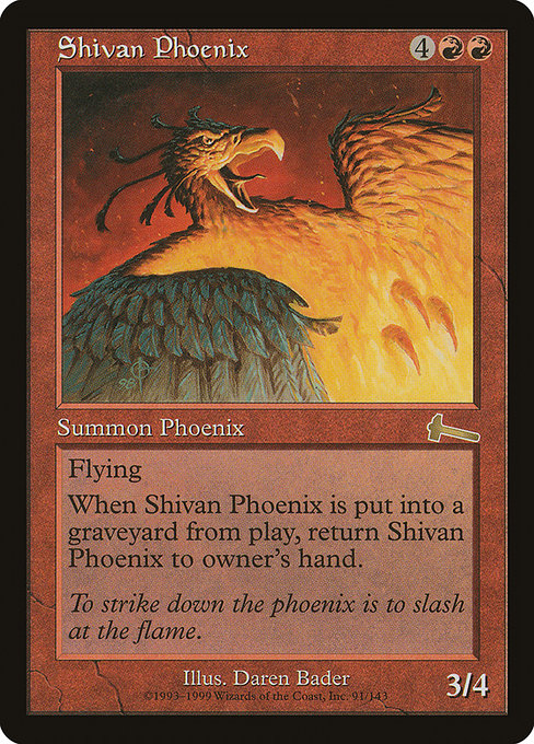 Shivan Phoenix - Urza's Legacy Rare Card