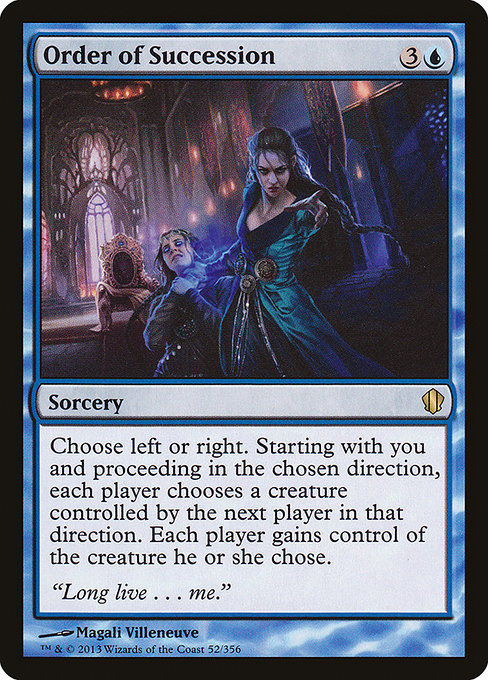 Order of Succession - Commander 2013 Rare Card