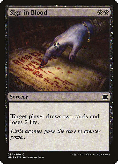 Sign in Blood - Modern Masters 2015 Common Card