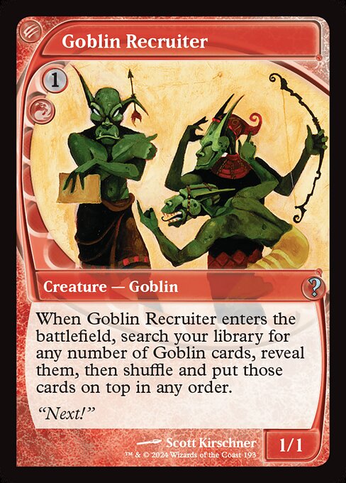 Goblin Recruiter - Mystery Booster 2 Uncommon Card