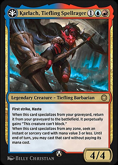 Karlach, Tiefling Spellrager - Alchemy Horizons: Baldur's Gate Rare Card