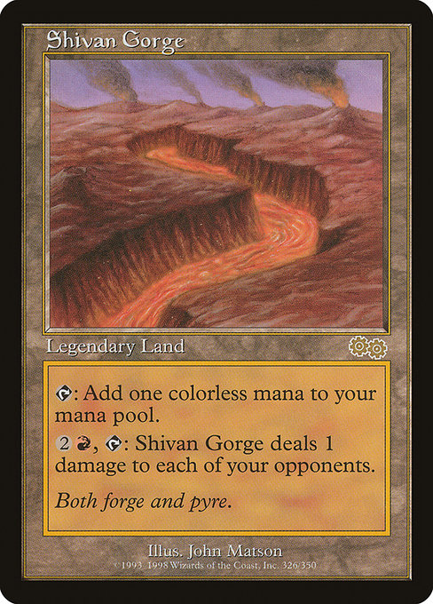 Shivan Gorge - Urza's Saga Rare Card