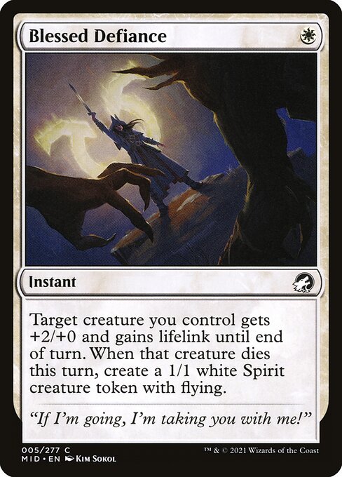 Blessed Defiance - Innistrad: Midnight Hunt Common Card