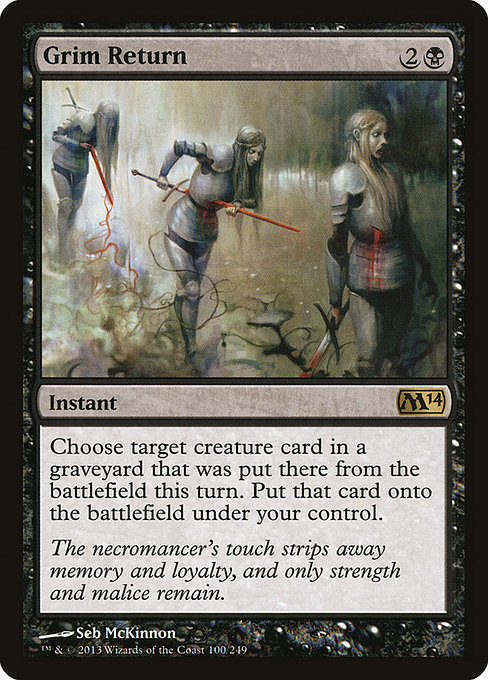 Grim Return - Magic 2014 Rare Card