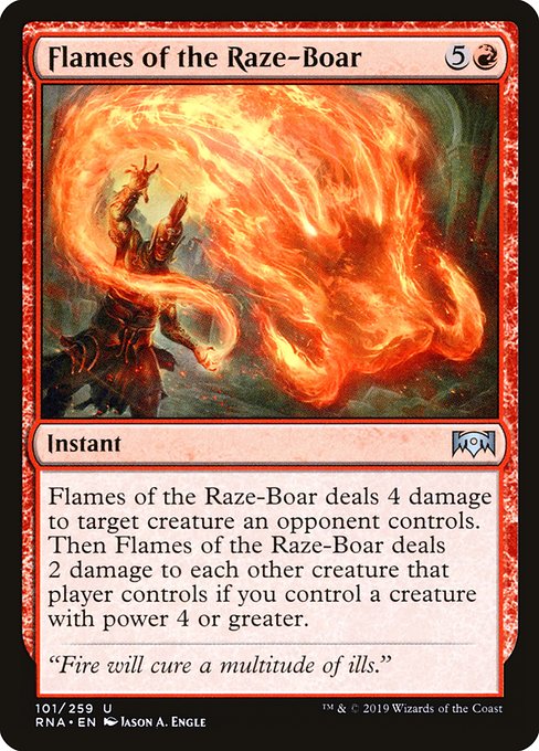 Flames of the Raze-Boar - Ravnica Allegiance Uncommon Card