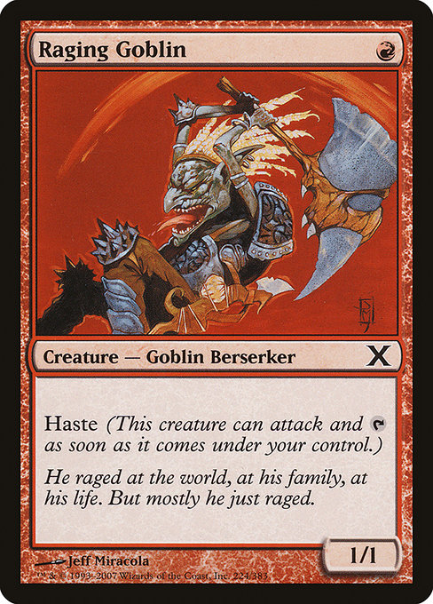 Raging Goblin - Tenth Edition Common Card