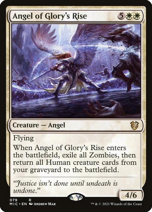 Angel of Glory's Rise - Midnight Hunt Commander Rare Card