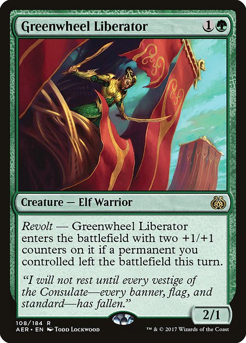 Greenwheel Liberator - Aether Revolt Rare Card