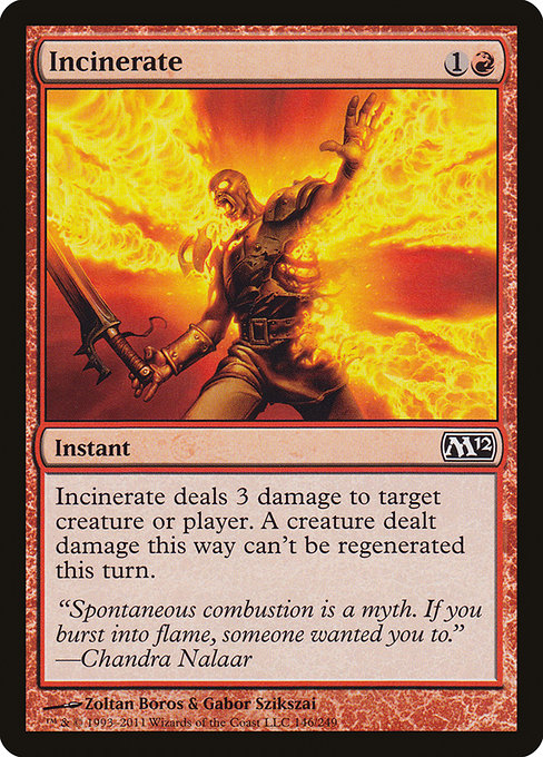 Incinerate - Magic 2012 Common Card