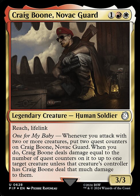 Craig Boone, Novac Guard - Fallout Uncommon Card
