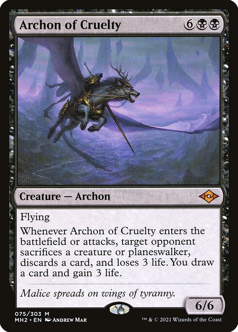 Archon of Cruelty - Modern Horizons 2 Mythic Card