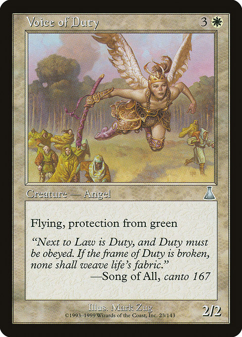 Voice of Duty - Urza's Destiny Uncommon Card