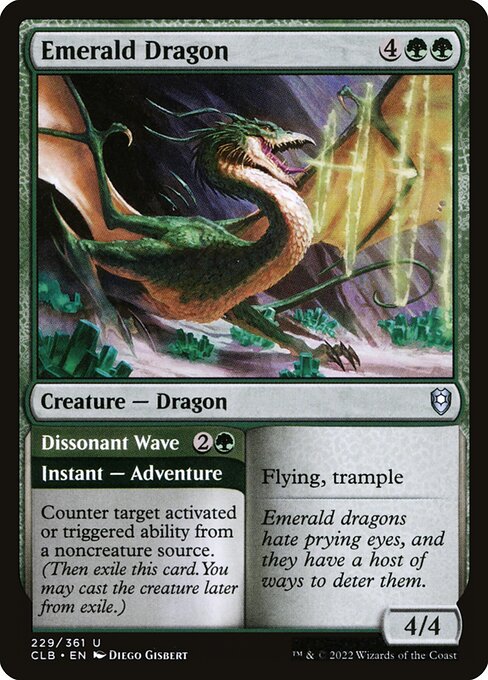 Emerald Dragon // Dissonant Wave - Commander Legends: Battle for Baldur's Gate Uncommon Card