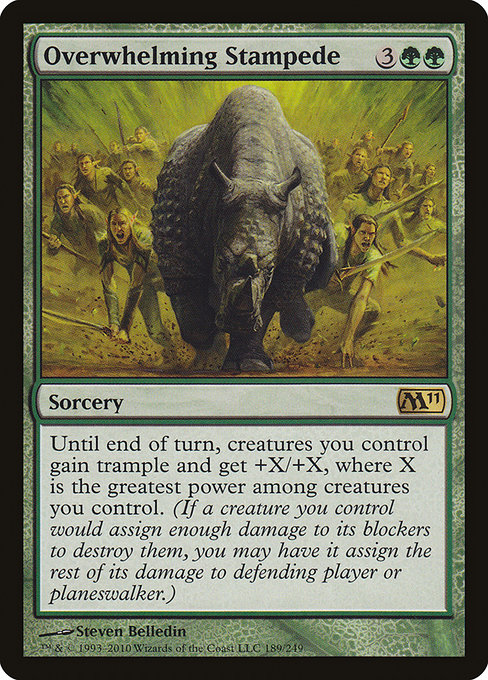 Overwhelming Stampede - Magic 2011 Rare Card