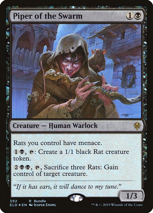 Piper of the Swarm - Throne of Eldraine Rare Card