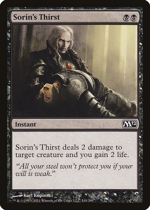 Sorin's Thirst - Magic 2012 Common Card