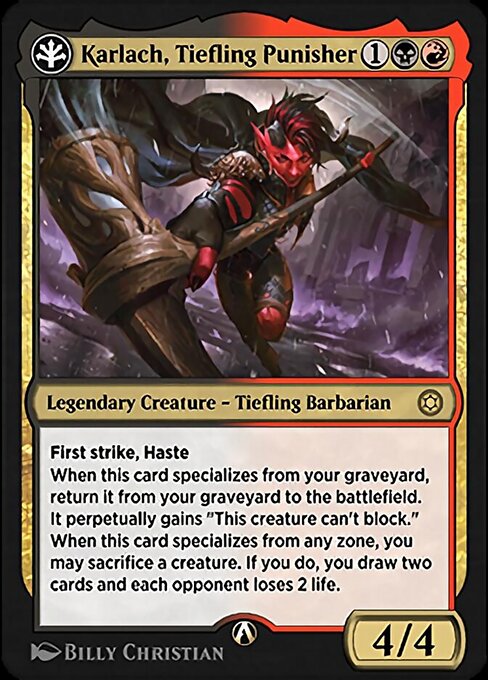Karlach, Tiefling Punisher - Alchemy Horizons: Baldur's Gate Rare Card