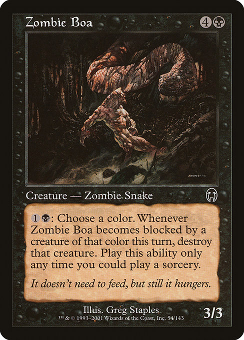 Zombie Boa - Apocalypse Common Card