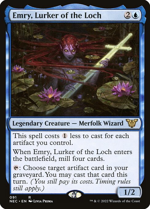 Emry, Lurker of the Loch - Neon Dynasty Commander Rare Card