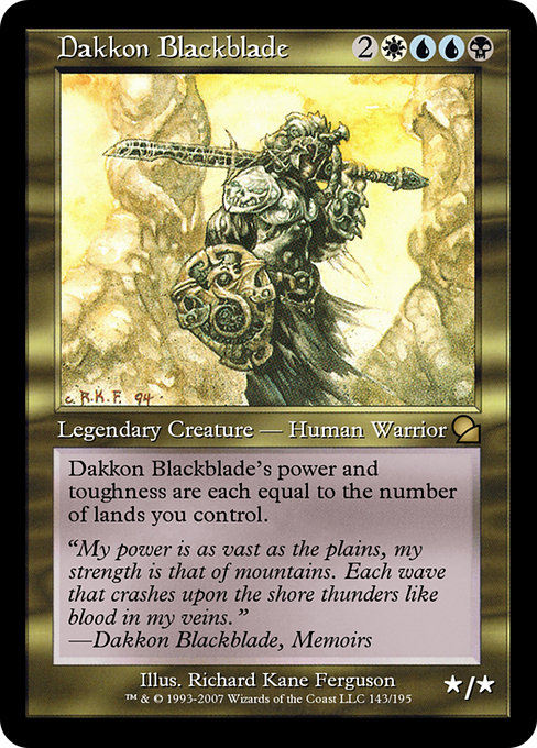 Dakkon Blackblade - Masters Edition Rare Card