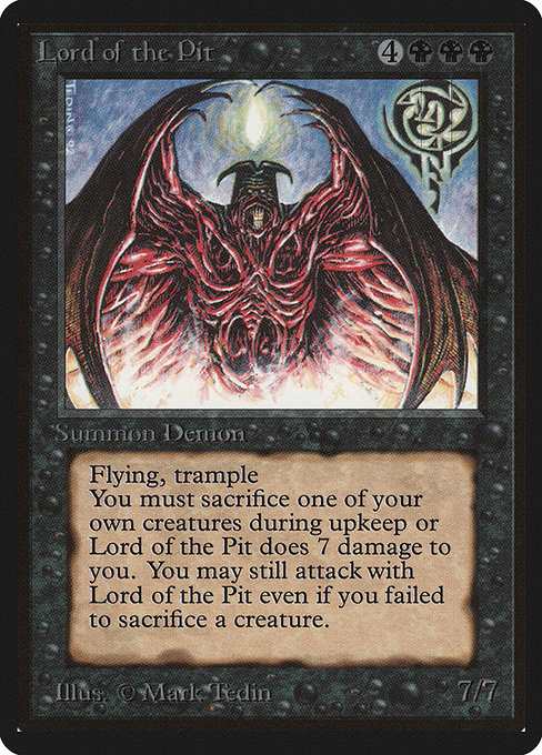 Lord of the Pit - Limited Edition Beta Rare Card