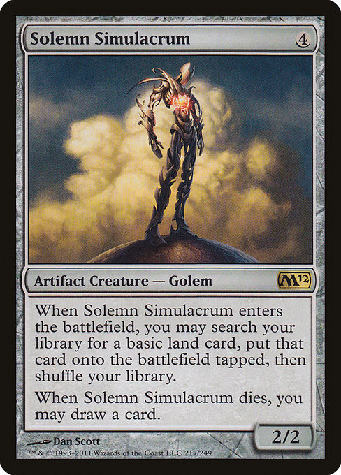 Solemn Simulacrum - Magic 2012 Rare Card