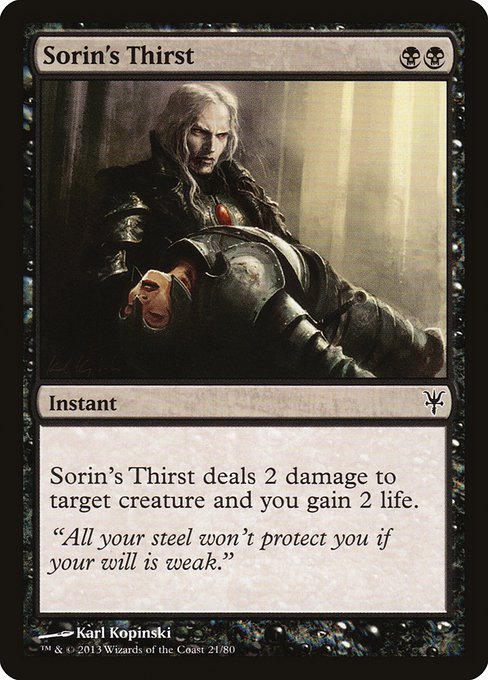Sorin's Thirst - Duel Decks: Sorin vs. Tibalt Common Card